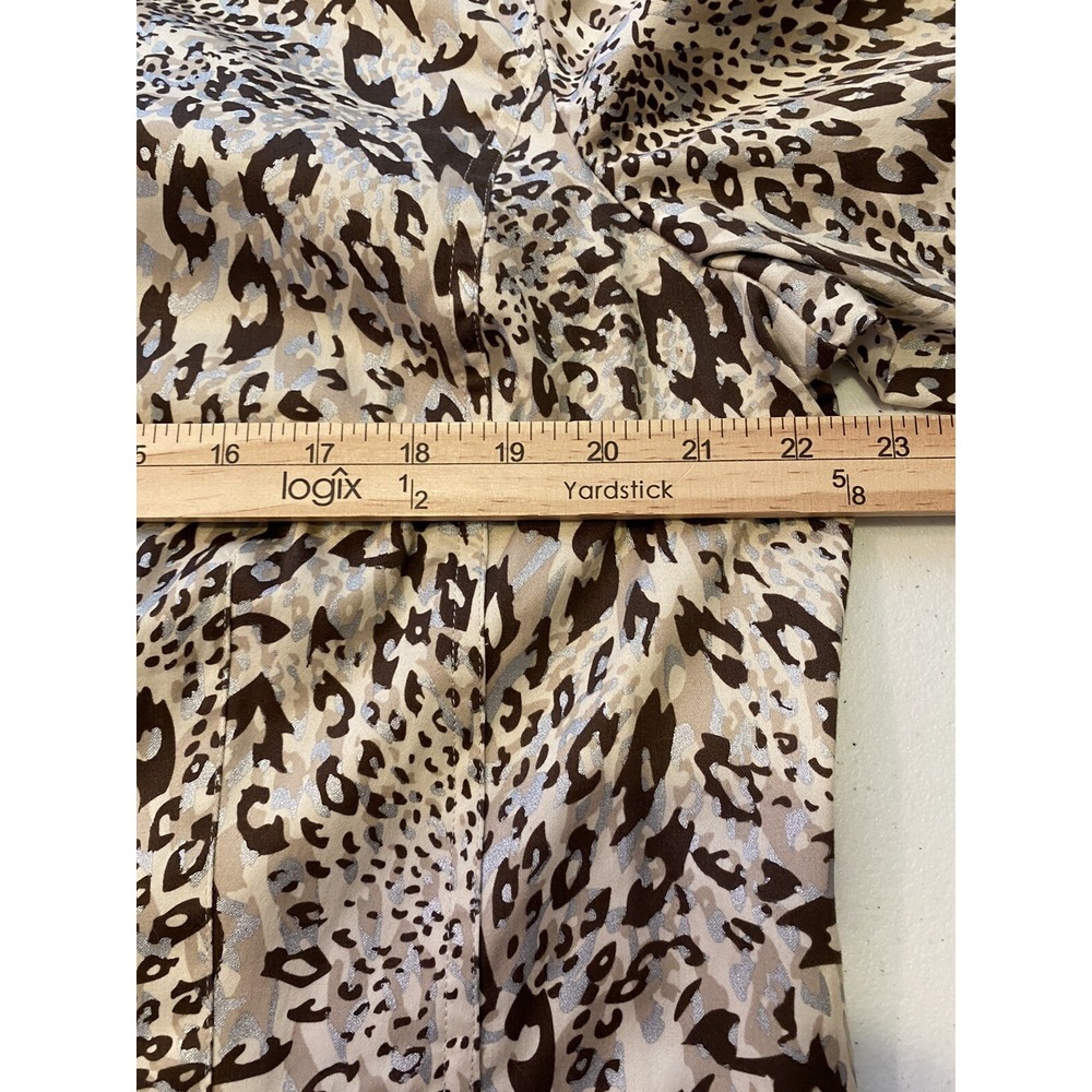 Chicos Additions Jacket Womens 3 XL Brown Leopard Safari Mob Wife Statement Chic - Picture 5 of 7